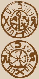 Sächsischer Randpfennig vom Typ Sal E 2:4