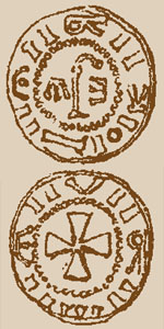 Sächsischer Randpfennig vom Typ Sal E 2:5